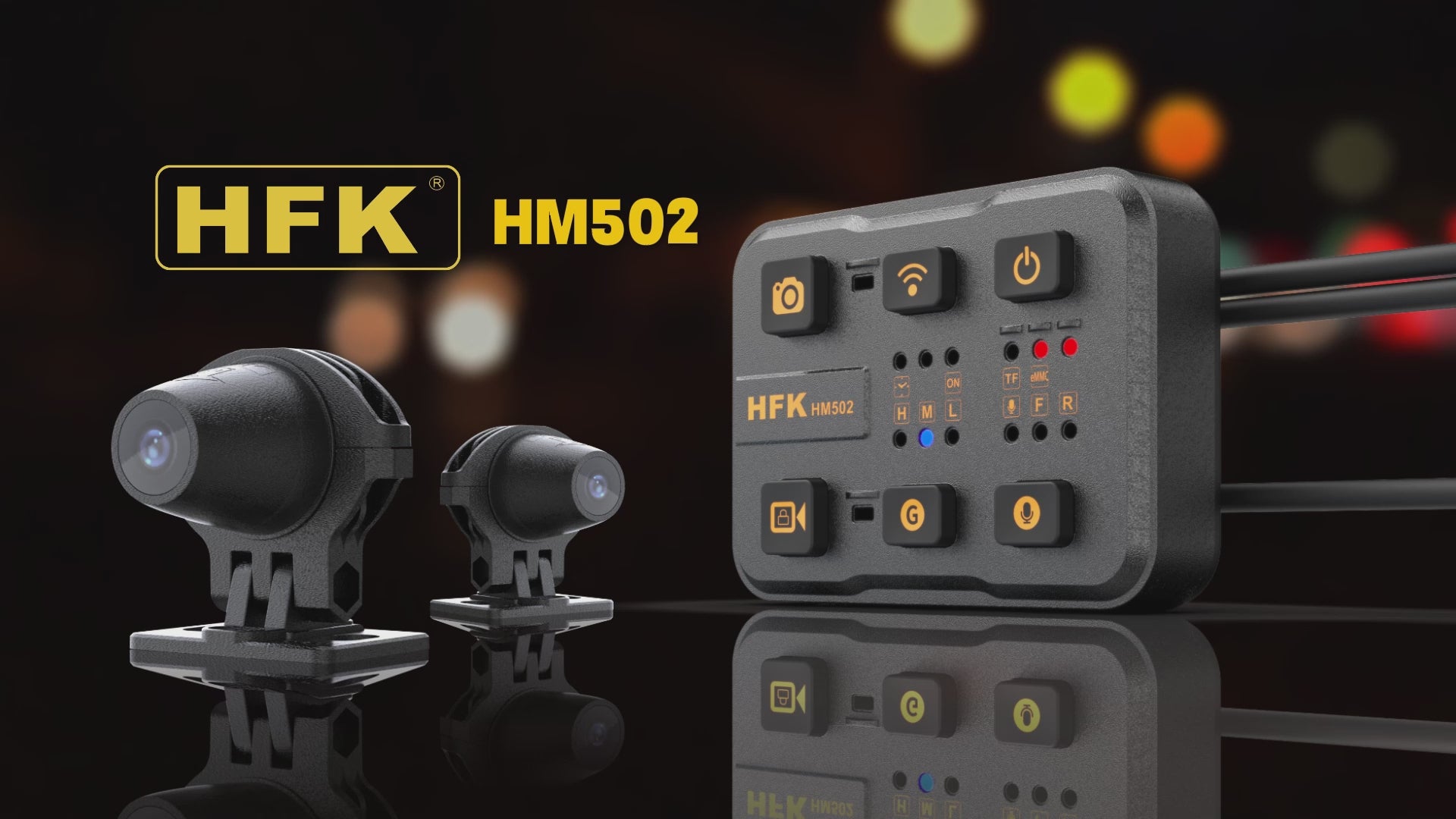 HFK HM502 Motorcycle Dash Cam – 1080P Ultra HD Dual Lens